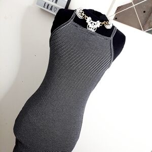 Black and white stripe dress